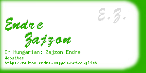 endre zajzon business card